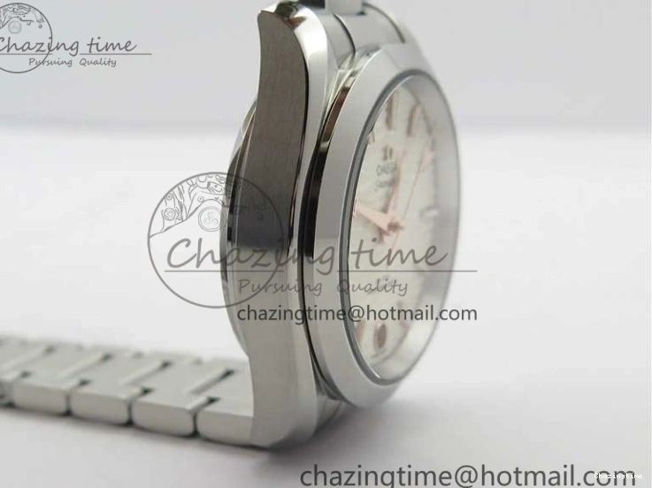 0121 Aqua Terra 150M 34mm Ladies SS VSF 1:1 Best Edition White Wave Dial RG Markers on SS Bracelet A WellDesigned 7928